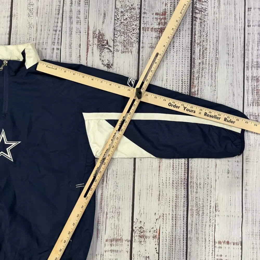 Reebok NFL Dallas Cowboys Youth Windbreaker 1/4 Zip Navy Boys M